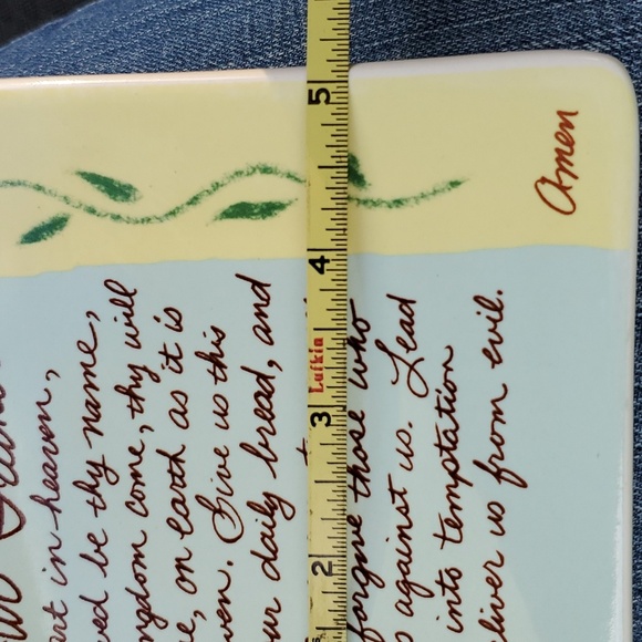 Carson Home Accents The Lord's Prayer Square Plate Porcelain 5" X 5" SUPER CUTE - Picture 7 of 7